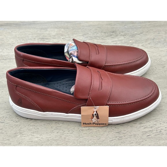 Hush Puppies Archie Slip HP Mens 10 Loafers Burgundy Leather Sneakers 82992-610 main image 7